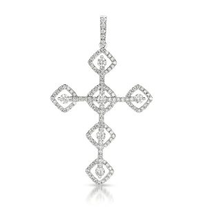 White Gold Diamond Cross Pendant