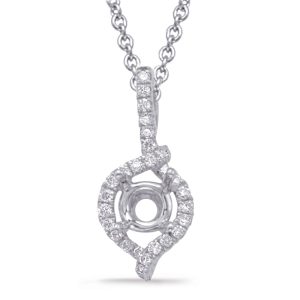 Diamond Pendant For 1ct Round Stone