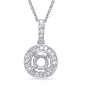 Diamond Pendant For.33ct Round Stone