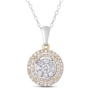 White & Yellow Gold Diamond Pendant