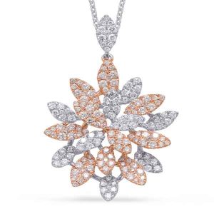 Rose & White Gold Diamond Pendant