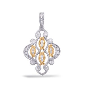 Yellow & White Gold Diamond Pendant