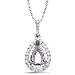 Diamond Pendant For 5X3mm Pear Center