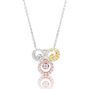 Tri Color Diamond Pendant