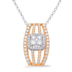 Rose & White Gold  Diamond Pendant