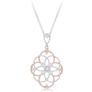 Rose & White Gold Diamond Pendant
