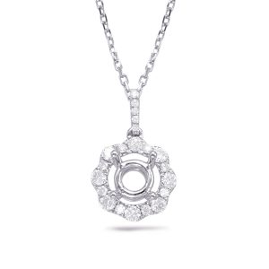 Diamond Pendant For 0.75ct Round Center