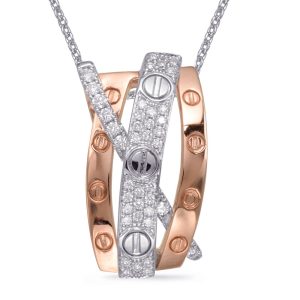 Rose & White Gold Diamond Pendant