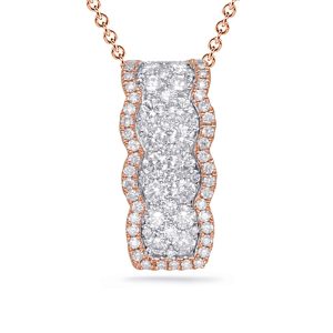 White & Rose Gold Diamond Pendant