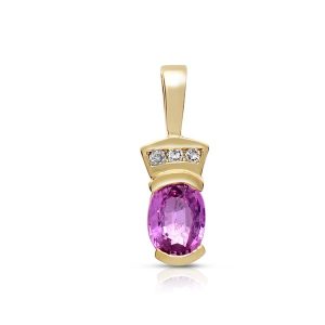 Pink Sapphire & Diamond Pendant