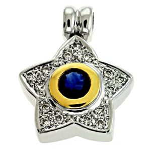 Sapphire./dia Wg Pendant