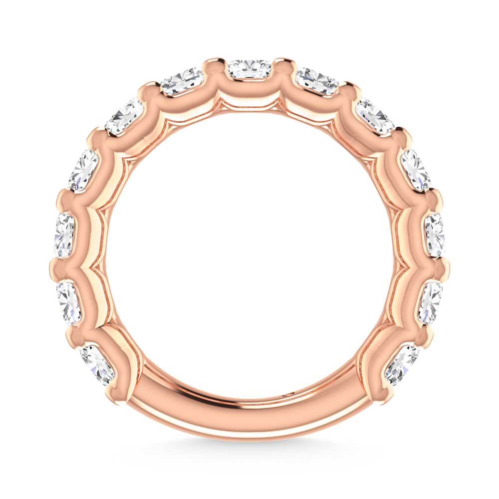 14K Rose Gold 1 1/2 CT Tw. Cushion Shape Diamond Three Forth Eternity Band