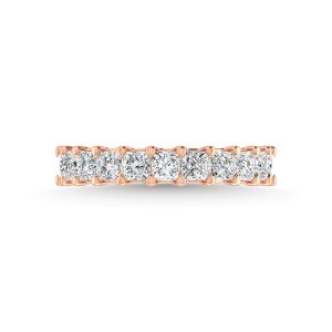 14K Rose Gold  1 7/8 CT Tw. Princess Shape Diamond Three Forth Eternity Band