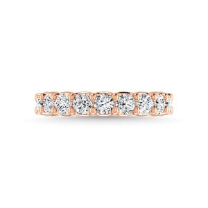 14K Rose Gold  7/8 CT Tw. Round Shape Diamond Three Forth Eternity Band