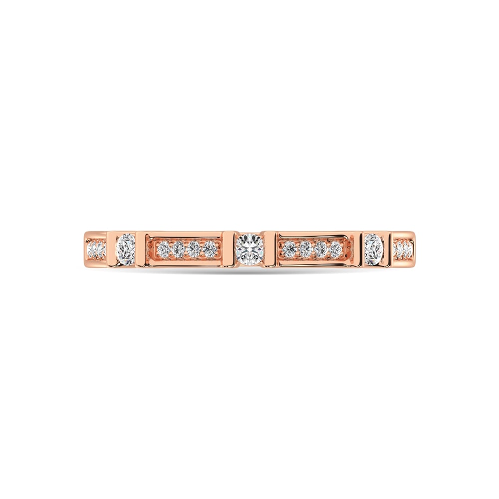 14K Rose Gold 1/6 Ct.Tw. Diamond Stackable Band