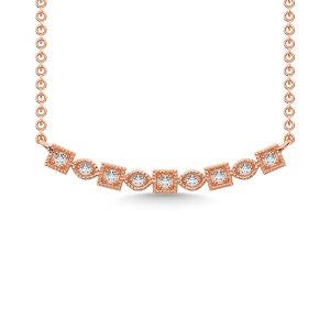 14K Rose Gold 1/6 Ct.Tw. Diamond Stackable Necklace