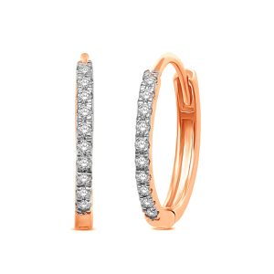 14K Rose Gold  1/8 Ct.Tw.Diamond Stackable Earrings