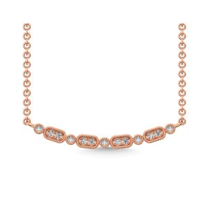 14K Rose Gold 1/10 Ct.Tw. Diamond Stackable Necklace