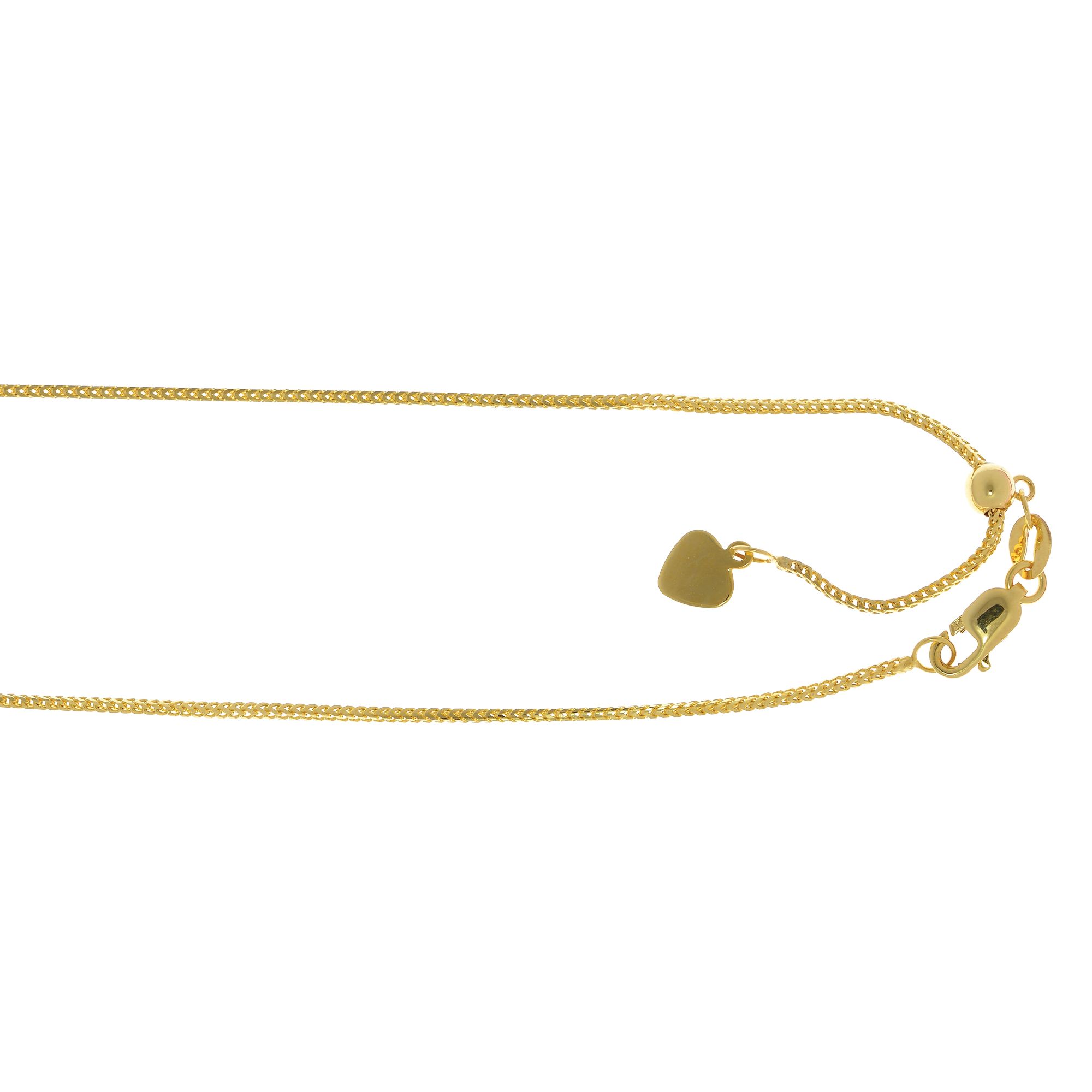 14K Gold 1mm Adjustable Franco Chain