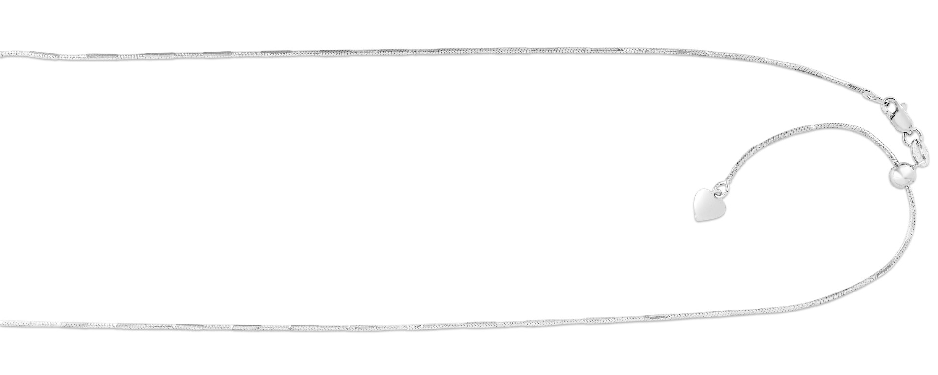 Silver 1.1mm Adjustable Snake Chain