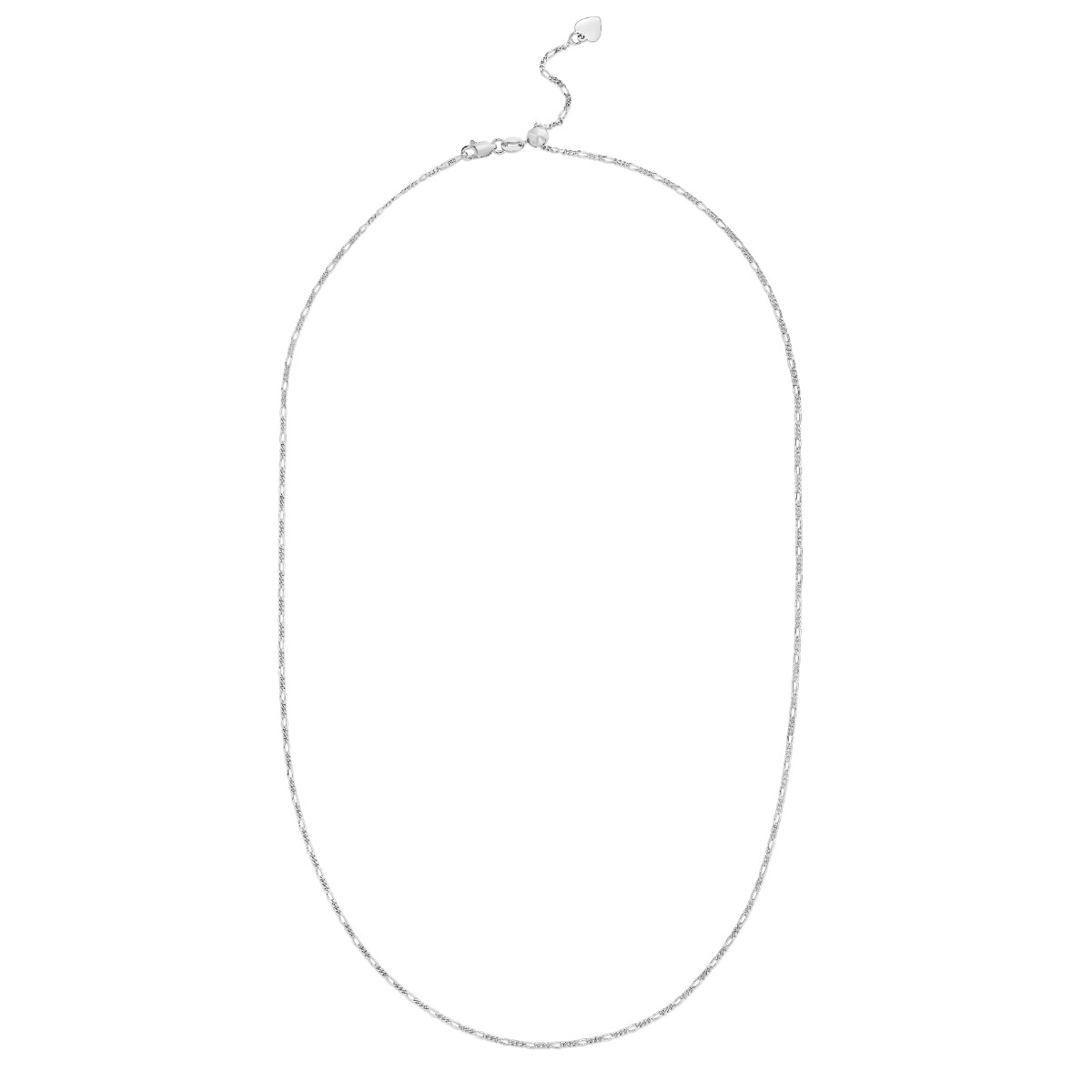 Silver 1.5mm Adjustable Flat Figaro Chain