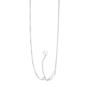 Silver 1.2mm Adjustable Round Box Chain
