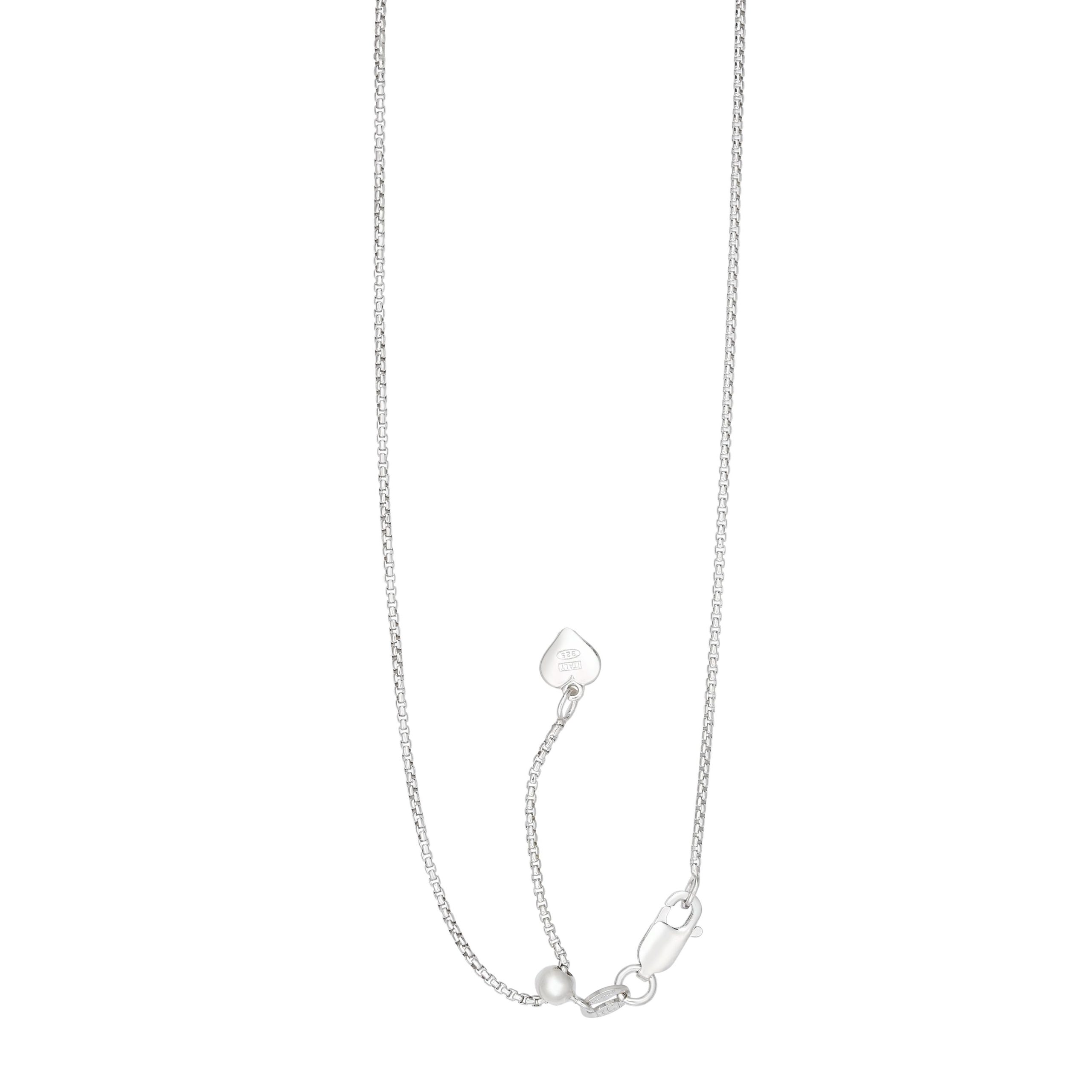 Silver 1.2mm Adjustable Round Box Chain