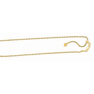 Silver 1.5mm Adjustable Yellow Rope Chain
