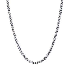 Silver Gun Metal Franco Necklace