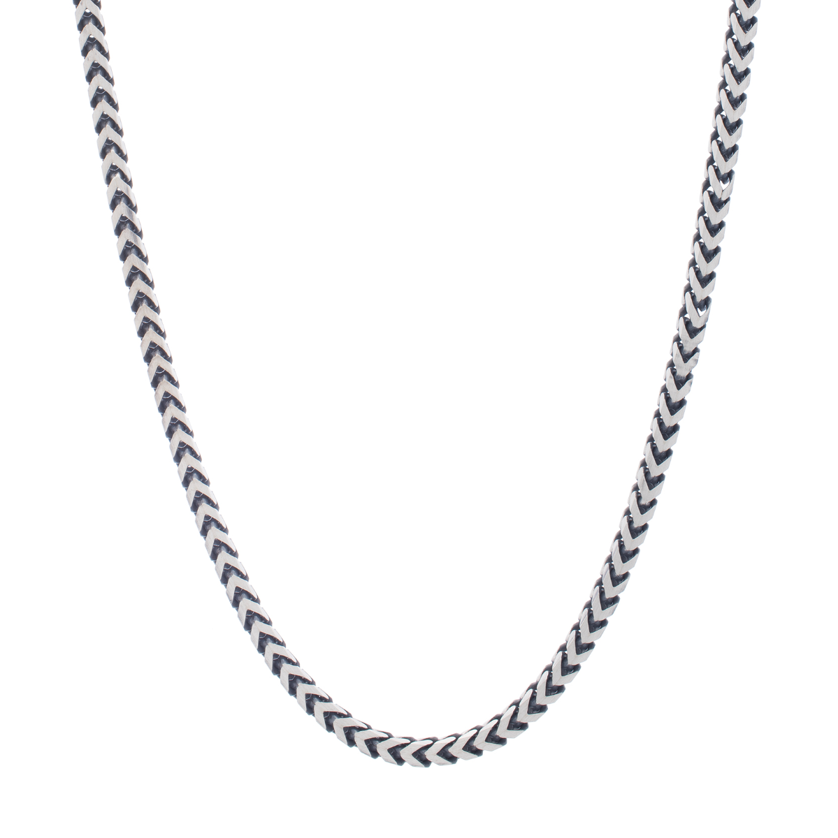 Silver Gun Metal Franco Necklace