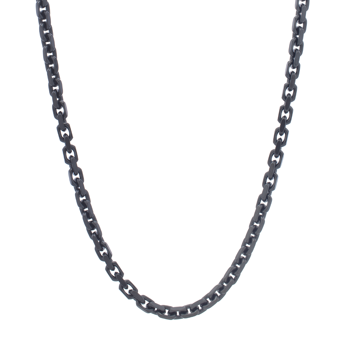 Black Silver Oval Link Chain
