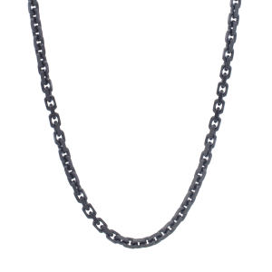 Black Silver Oval Link Chain