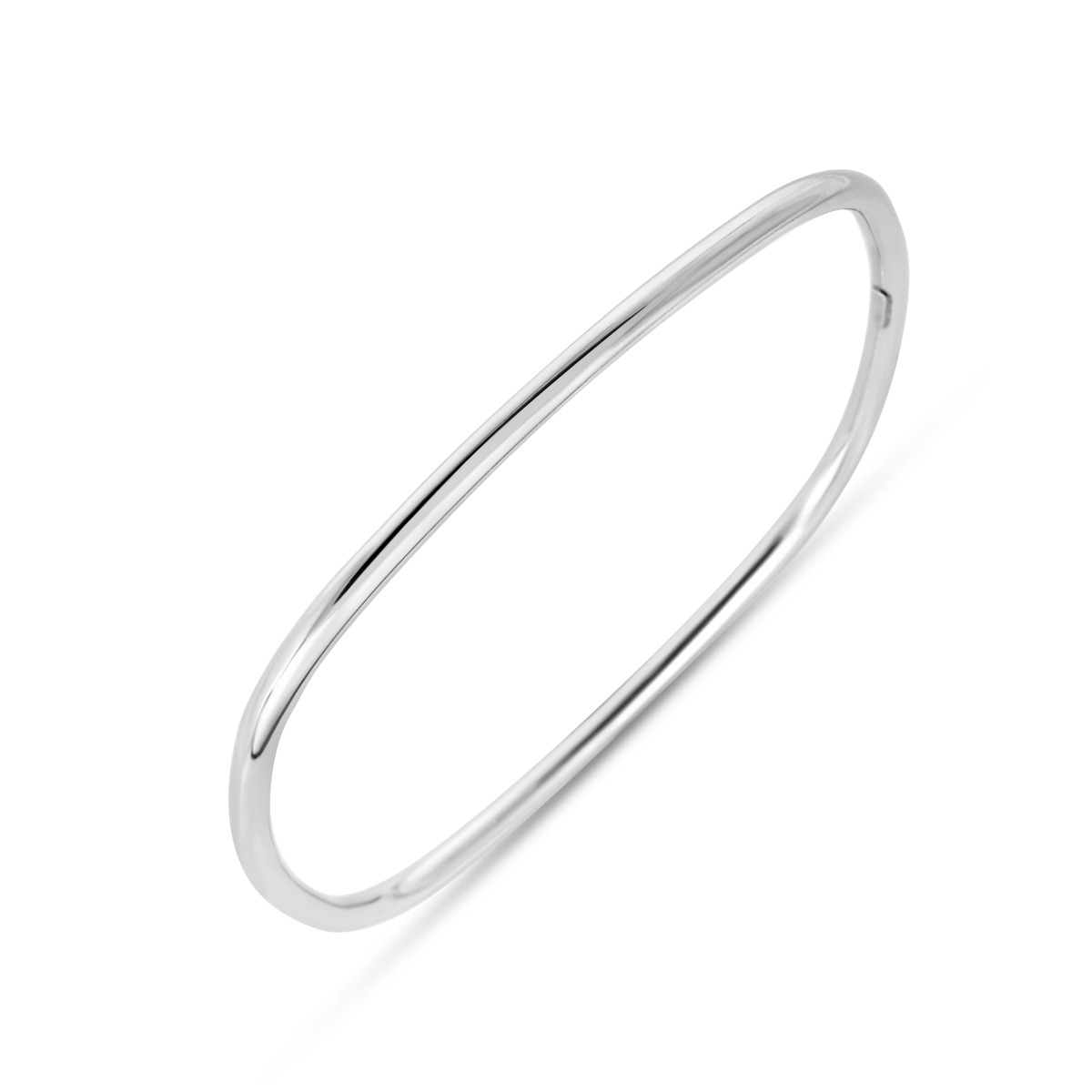 Silver Slip on Square Bangle
