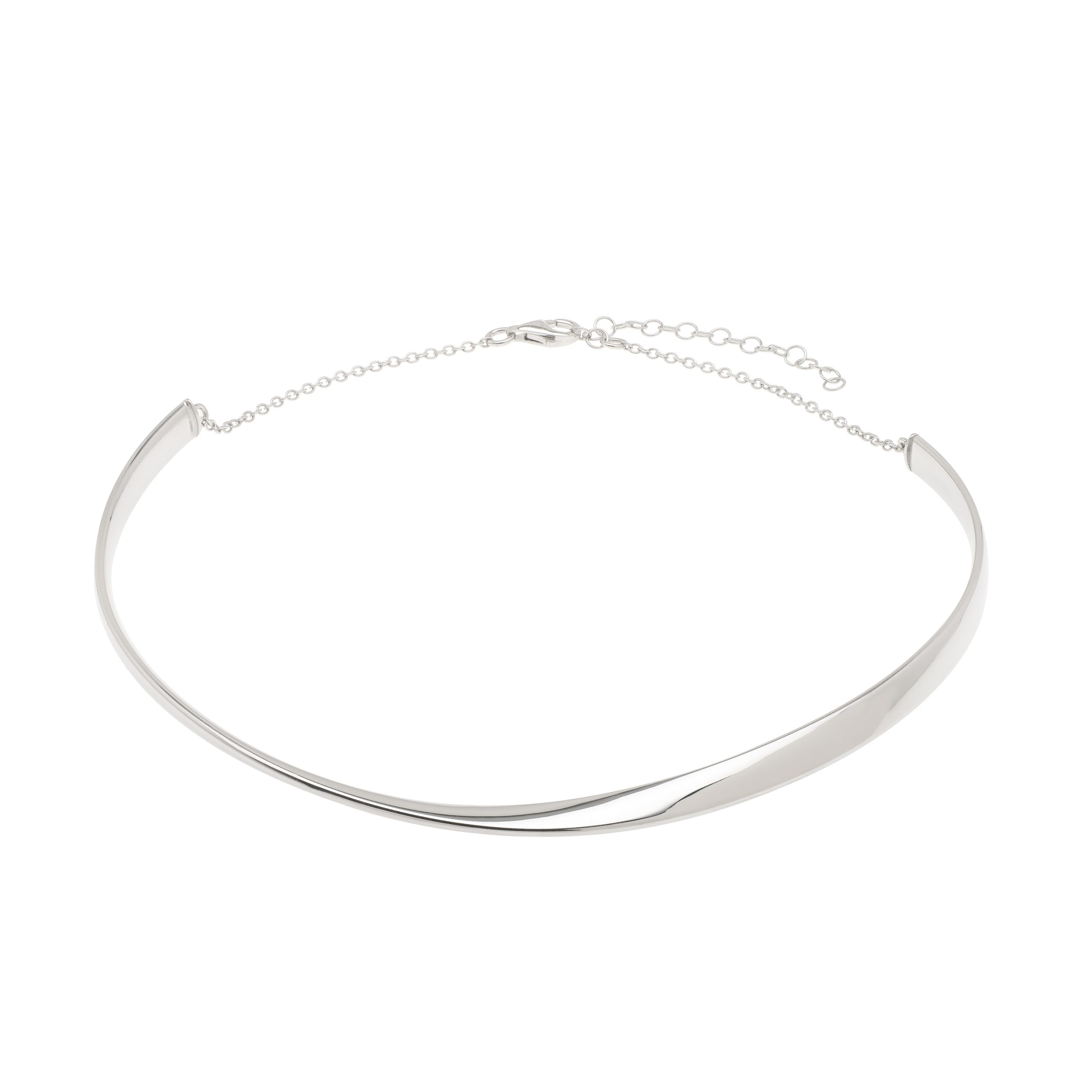 Silver Sculpted Collar Necklace