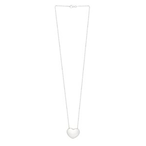 Silver Puffy Heart Necklace
