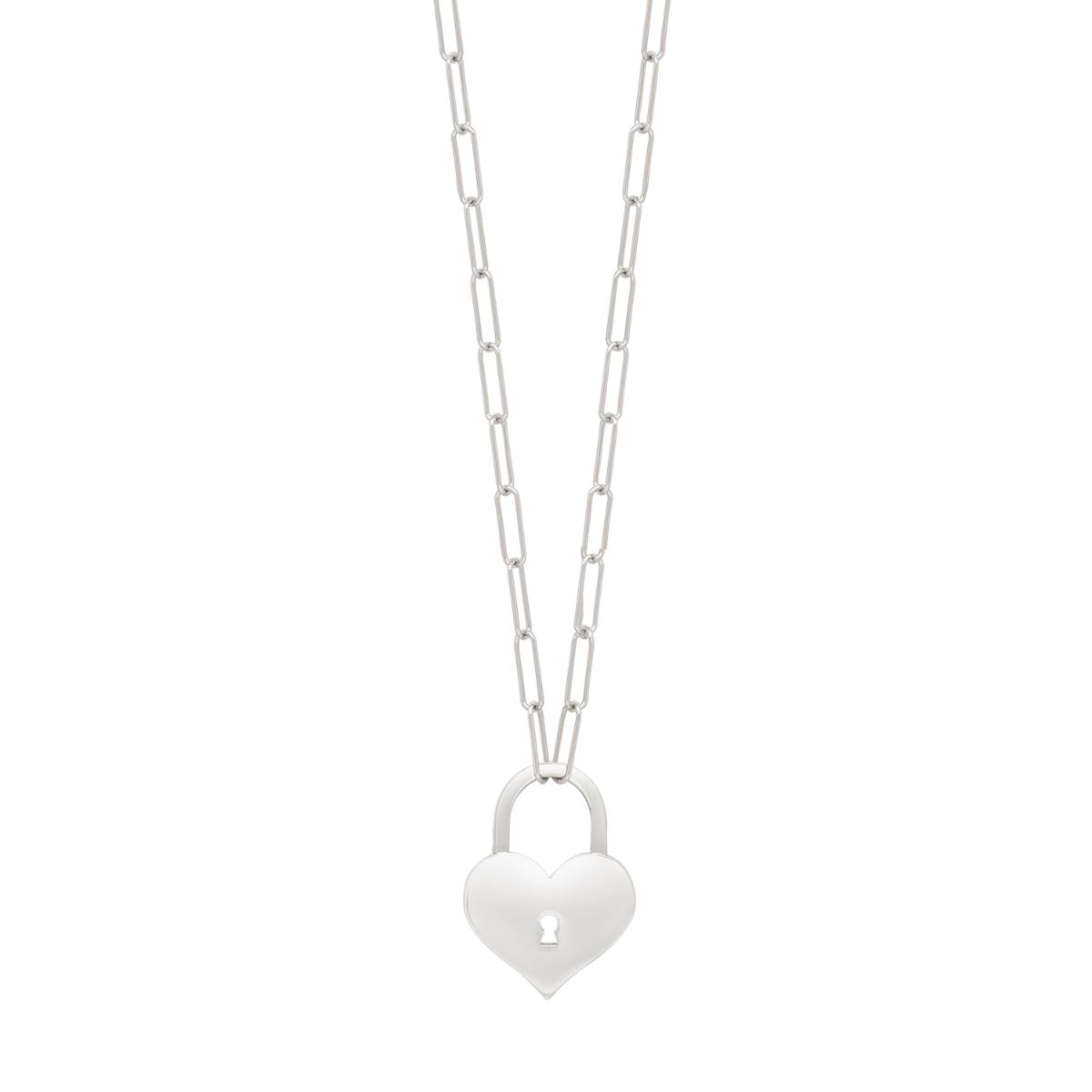 Silver Padlock Heart Necklace