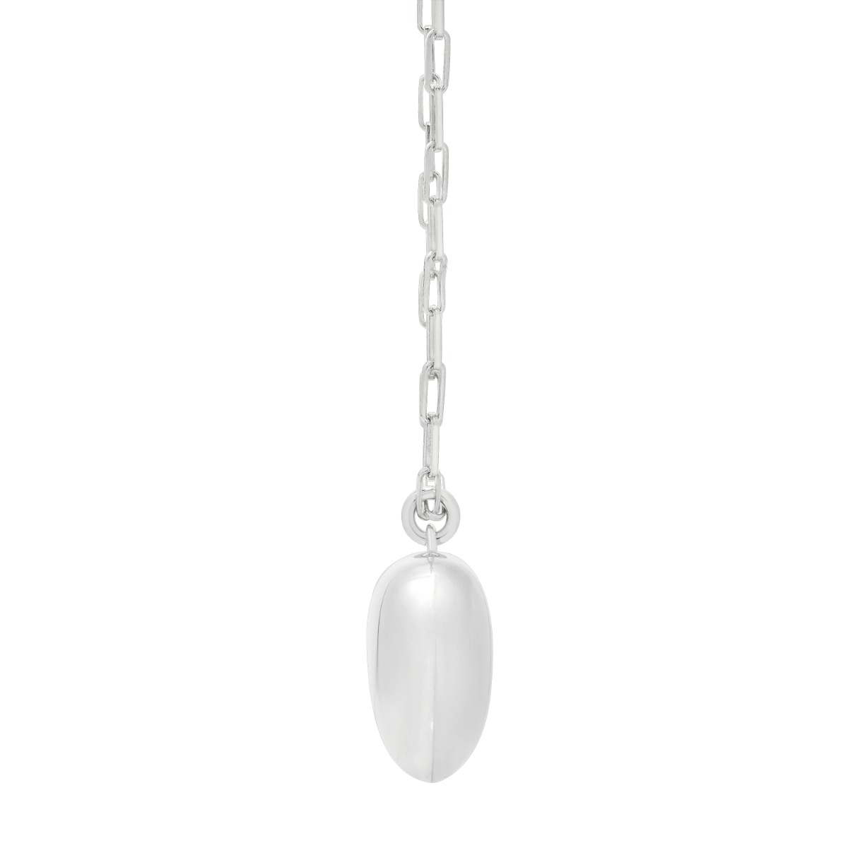Silver Puffed Heart Pendant Necklace