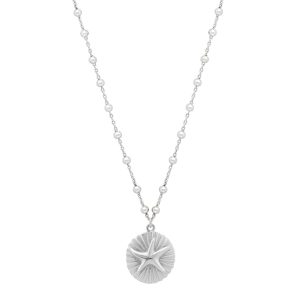 Silver Starfish Medallion Necklace