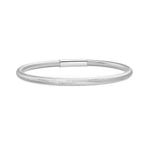 Silver Basketweave Stretch Bangle