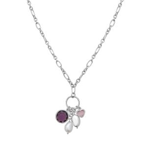 Silver CZ Charm Necklace
