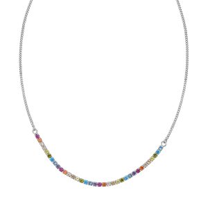 Silver Rainbow CZ Necklace