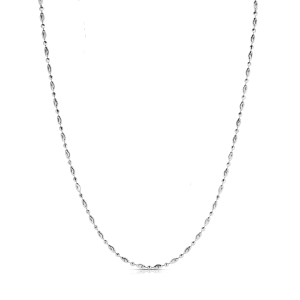 Sterling Silver 3mm Moon-cut Oval Bead Chain