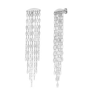 Silver Fancy Chain Drop Earrings