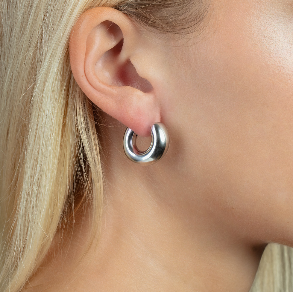 Silver Small Graduated Hoops