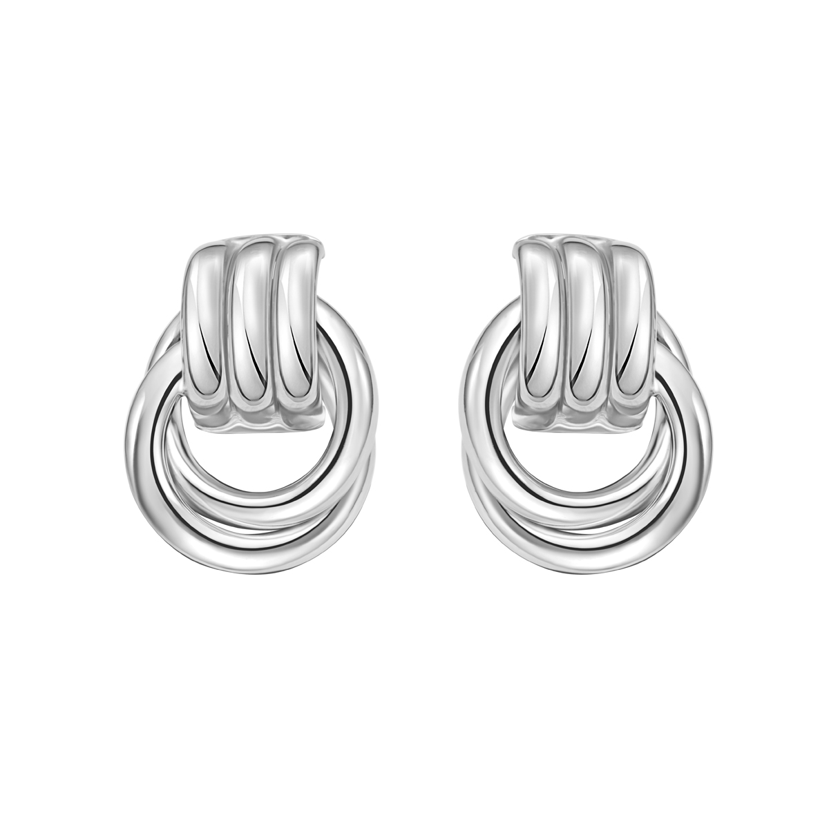 Silver Triple Row Door Knocker Hoops