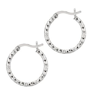 Silver 2x15MM Diamond Cut Earring