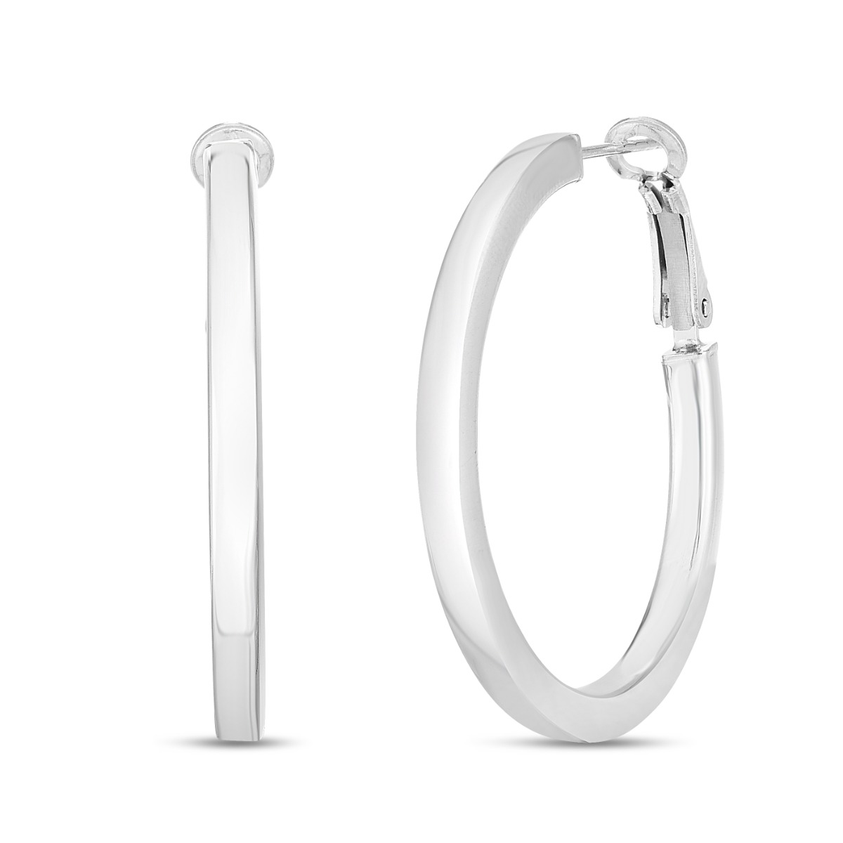 Silver 30mm Snap Hoops