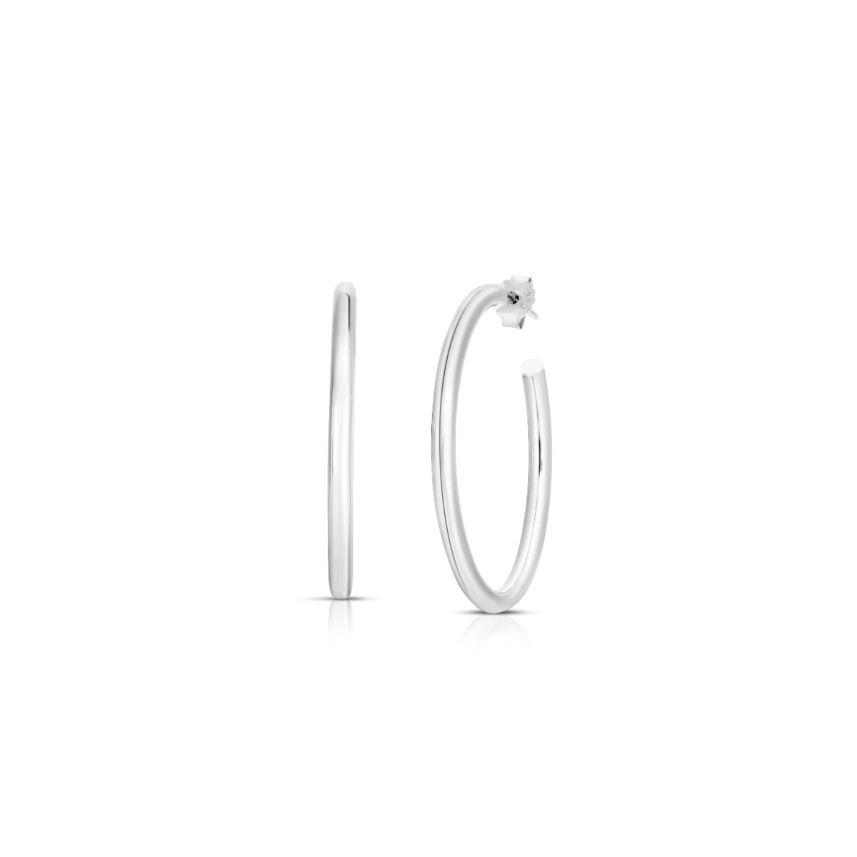 Silver 40mm Round Tube C Hoops