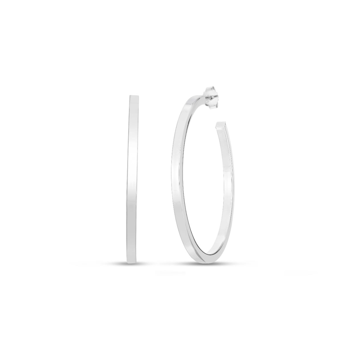 Silver 50mm Square Tube C Hoops