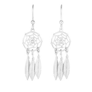 Silver Dream Catcher Earring